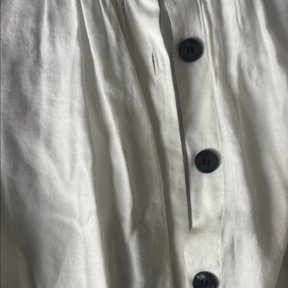 Zara Woman Button Front Short 3/4 Tie Sleeve Swing Top Shirt Button Up Round Hem - Picture 3 of 4